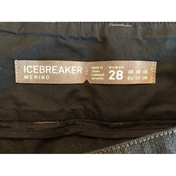 ICEBREAKER Merino Wool Blend Short Skirt Size 6 Charcoal Gray Side Zip - Picture 3 of 6
